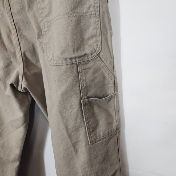 Wrangler Rustler Men's Canvas Carpenter Straight Leg Jeans in Khaki - Size 40x30 - Picture 4 of 6